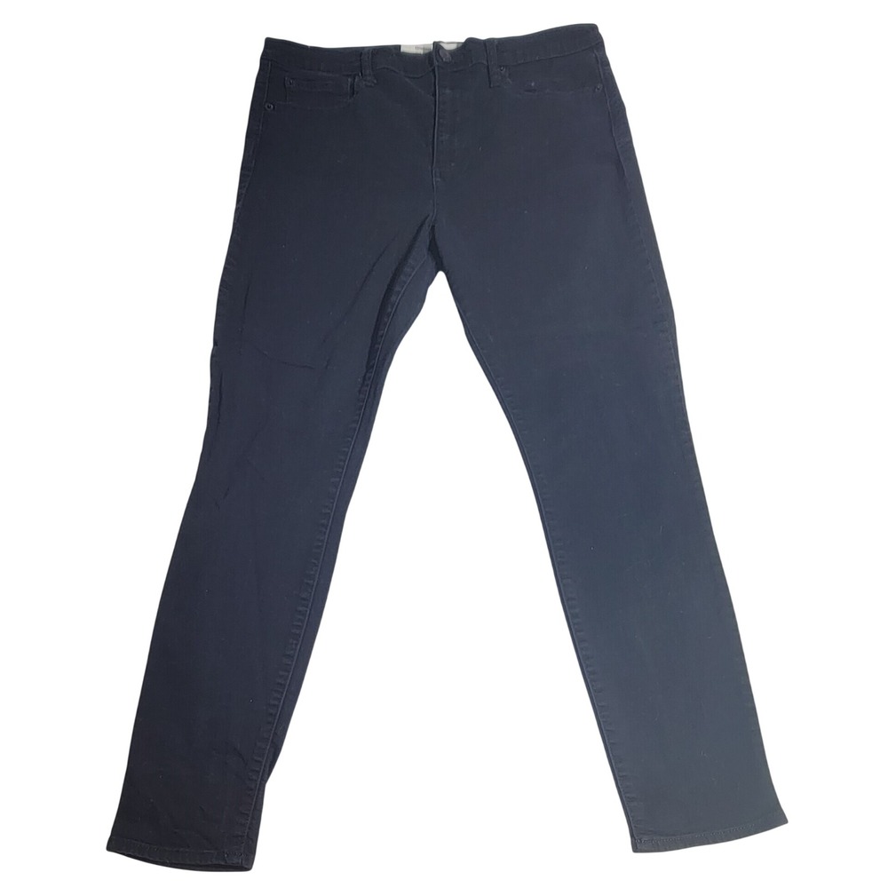 Gap 1969 True Skinny Super High Rise Black Jeans Womens 32 Stretch Denim